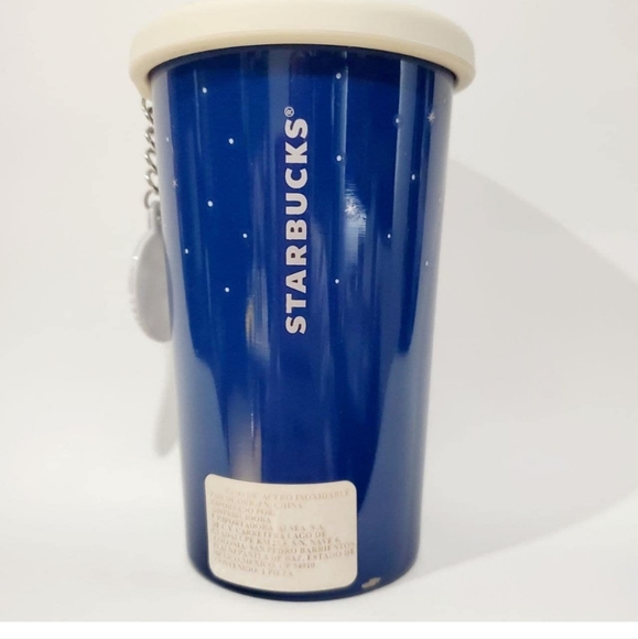 Starbucks 2018 Holiday Collection 12oz Blue Tree Candy Cane Mug Thailand - Picture 2 of 4